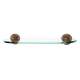 Bath 18-in Glass Shelf with Brackets Rustic in Rust Bronze