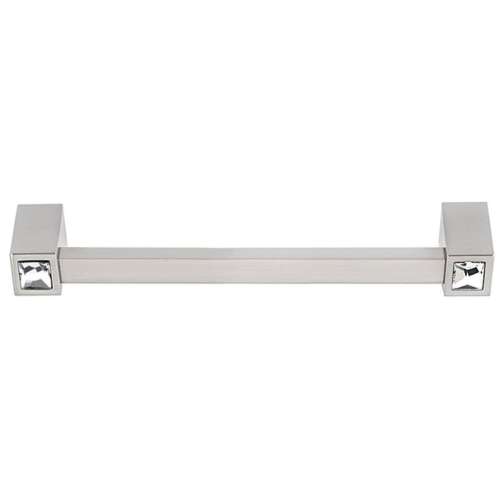 Crystal Pull Modern in Satin Nickel