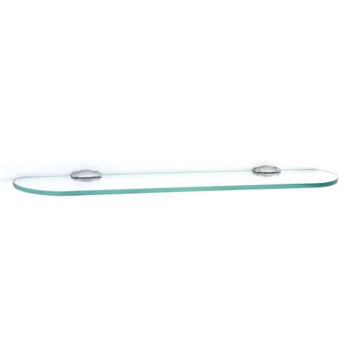 Charlie's Collection A6750-24-PC 24-in Glass Shelf with Brackets Transitional in Polished Chrome