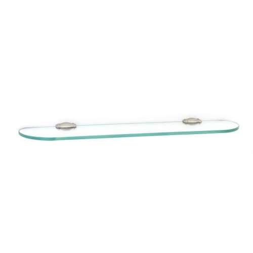 Charlie's Collection A6750-24-PN 24-in Glass Shelf with Brackets Transitional in Polished Nickel