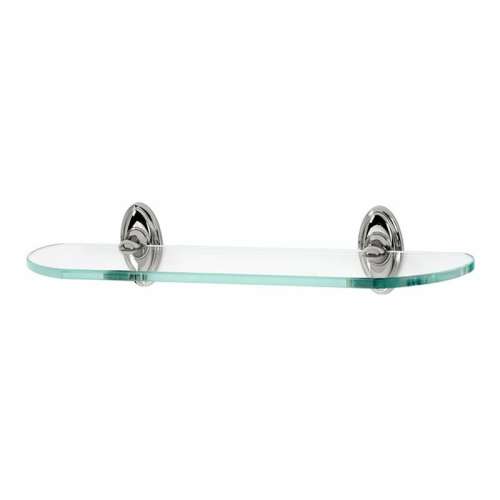 Classic Traditional A8050-24-PC 24-in Glass Shelf with Brackets Traditional in Polished Chrome