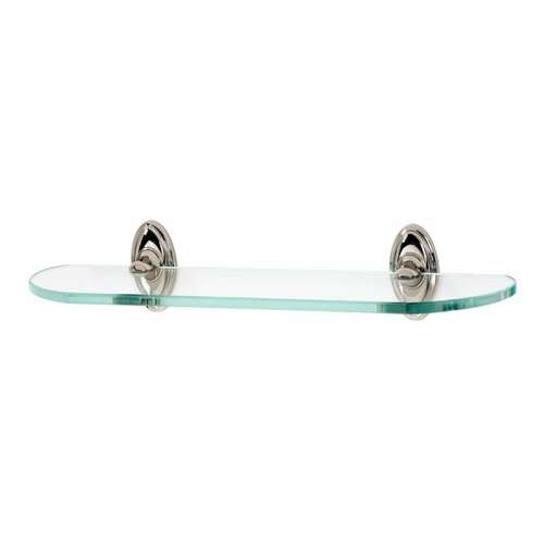 Classic Traditional A8050-24-PN 24-in Glass Shelf with Brackets Traditional in Polished Nickel