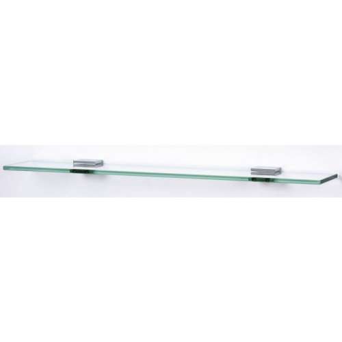 Contemporary II A8455-18-PC 18-in Glass Shelf with Brackets Modern in Polished Chrome