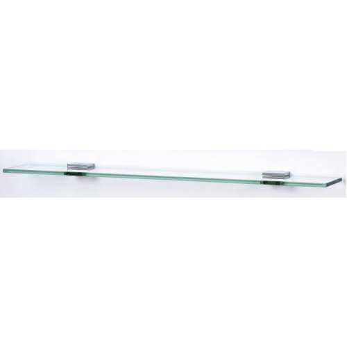 Contemporary II A8455-24-PC 24-in Glass Shelf with Brackets Modern in Polished Chrome