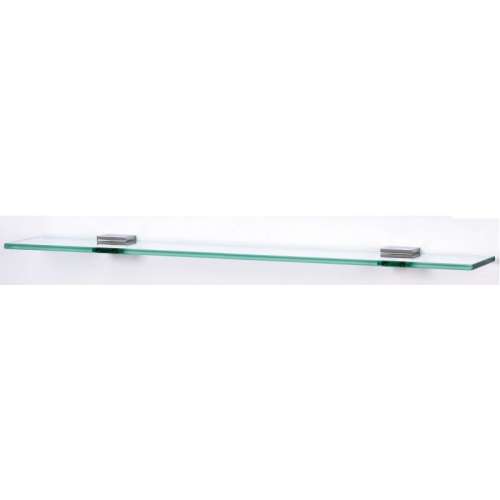 Contemporary II A8455-24-PN 24-in Glass Shelf with Brackets Modern in Polished Nickel