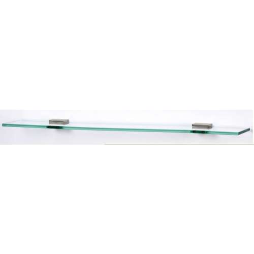 Contemporary II A8455-24-SN 24-in Glass Shelf with Brackets Modern in Satin Nickel