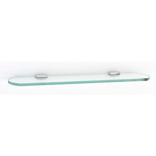 Royale A6650-18-PC 18-in Glass Shelf with Brackets Transitional in Polished Chrome