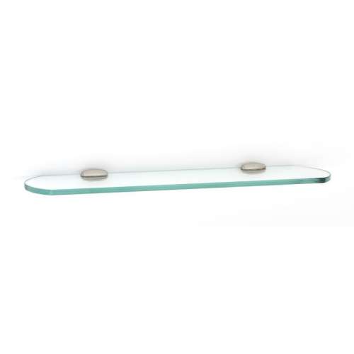 Royale A6650-18-PN 18-in Glass Shelf with Brackets Transitional in Polished Nickel