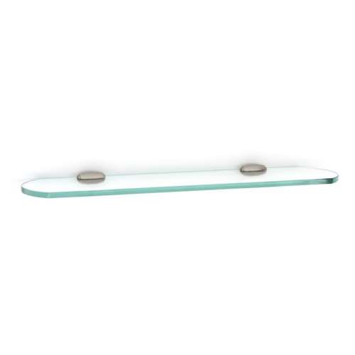 Royale A6650-18-SN 18-in Glass Shelf with Brackets Transitional in Satin Nickel