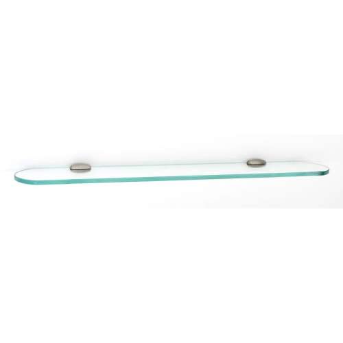 Royale A6650-24-SN 24-in Glass Shelf with Brackets Transitional in Satin Nickel