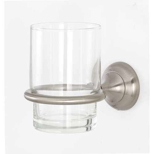 Transitional Tumbler Holder in Satin Nickel