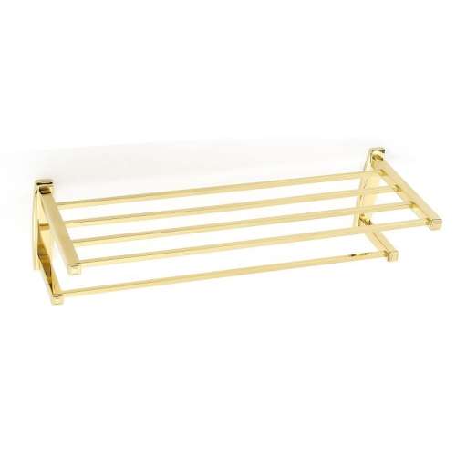 Modern Towel Rack in Polished Brass
