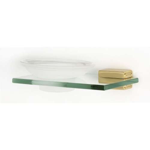 Cube A6530-PB Modern Soap Dish 6-11/16-in in Polished Brass