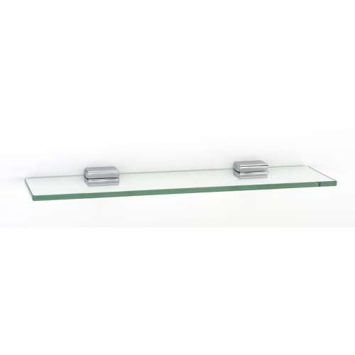 Cube A6550-18-PC 18-in Glass Shelf with Brackets Modern in Polished Chrome