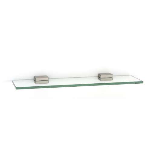 Cube A6550-18-SN 18-in Glass Shelf with Brackets Modern in Satin Nickel