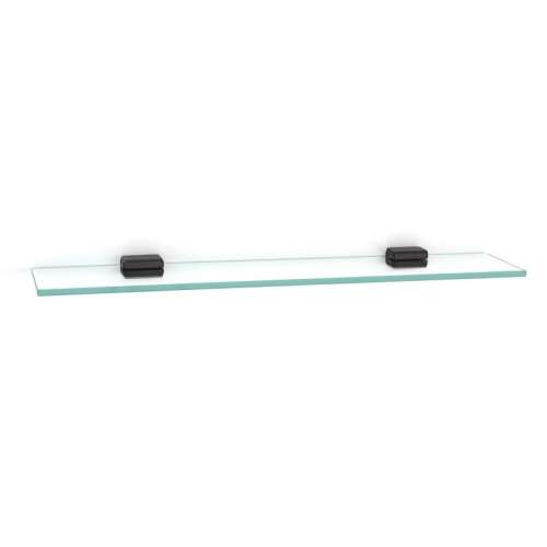 24-in Glass Shelf with Brackets Modern in Chocolate Bronze