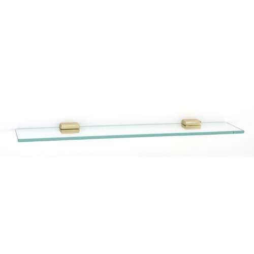 Cube A6550-24-PB 24-in Glass Shelf with Brackets Modern in Polished Brass