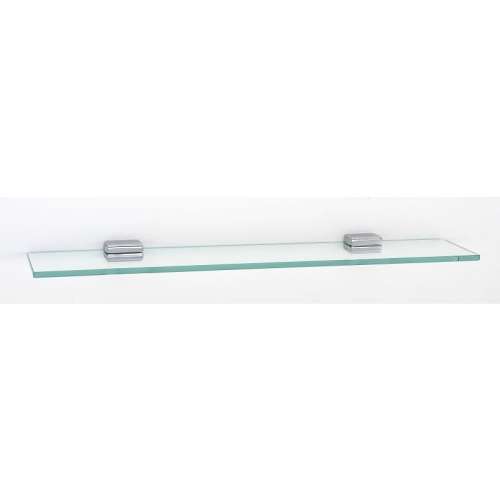 Cube A6550-24-PC 24-in Glass Shelf with Brackets Modern in Polished Chrome