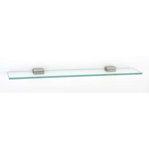 Cube A6550-24-PN 24-in Glass Shelf with Brackets Modern in Polished Nickel