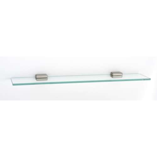 Cube A6550-24-SN 24-in Glass Shelf with Brackets Modern in Satin Nickel