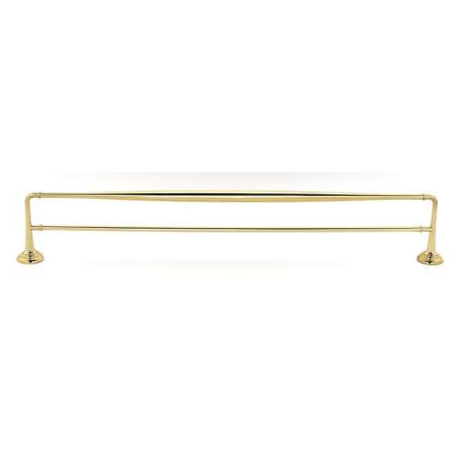 Double Towel Bar Transitional in Polished Brass