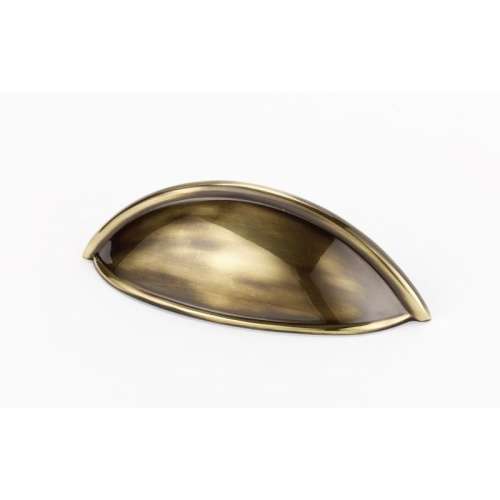 Cup Pull Modern in Polished Antique