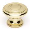 A1049-PB Knob Traditional 1-1/4-in in Polished Brass