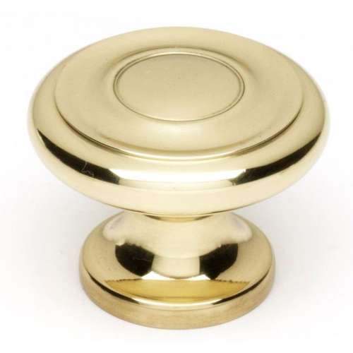 A1049-PB Knob Traditional 1-1/4-in in Polished Brass