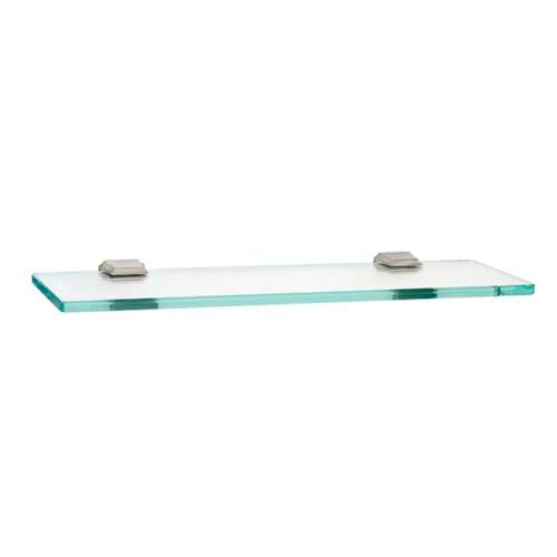 18-in Glass Shelf with Brackets Transitional in Satin Nickel