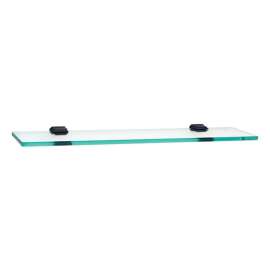 A7950-24 Geometric 24-in Glass Shelf with Brackets Transitional