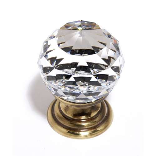 Crystal C210-CLR/PA Traditional Knob in Polished Antique