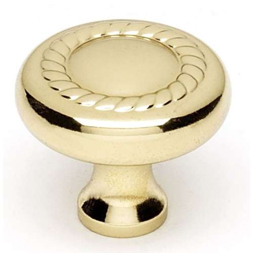 Rope A812-1-PB Knob Traditional 1-in in Polished Brass