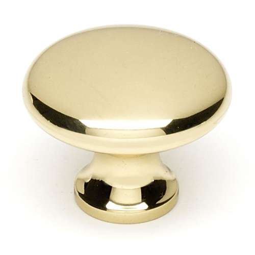 A814-14-PB Knob Traditional 1-1/4-in in Polished Brass
