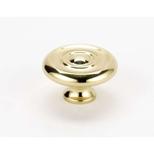 Rope A817-14-PB Knob Traditional 1-1/4-in in Polished Brass