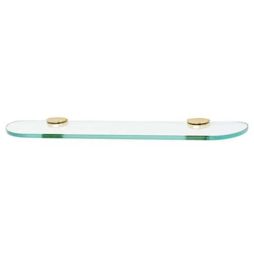 24-in Glass Shelf with Brackets Modern in Polished Brass