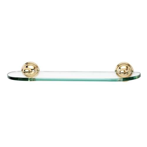 18-in Glass Shelf with Brackets Traditional in Polished Brass