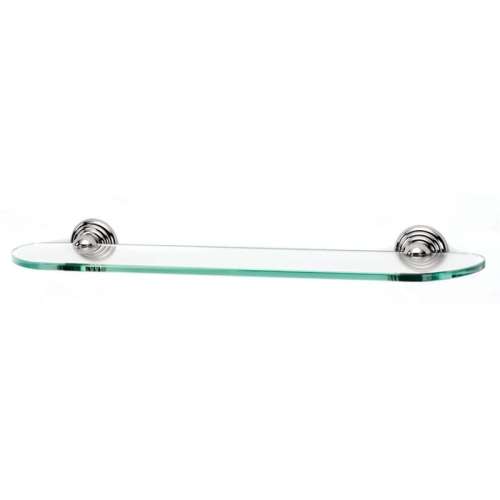 Embassy A9050-24-PC 24-in Glass Shelf with Brackets Traditional in Polished Chrome