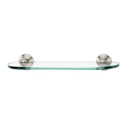 Embassy A9050-18-SN 18-in Glass Shelf with Brackets Traditional in Satin Nickel