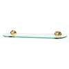 Embassy A9050-24-PB 24-in Glass Shelf with Brackets Traditional in Polished Brass