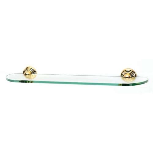Embassy A9050-24-PB 24-in Glass Shelf with Brackets Traditional in Polished Brass