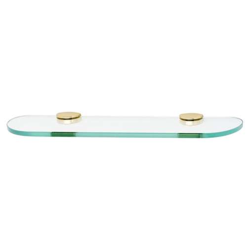 18-in Glass Shelf with Brackets Modern in Polished Brass