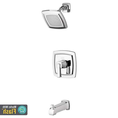 Townsend Tub and Shower Faucet with Water-Saving Shower Head and Cartridge, in Polished Chrome