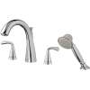 T186901.002 Fluent Roman Tub Faucet with Personal Shower for Flash Rough-in Valves in Polished Chrome Finish