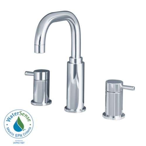 2064801.002 Widespread Lavatory Faucet with Metal Lever Handles and Metal Pop-Up Drain in Chrome