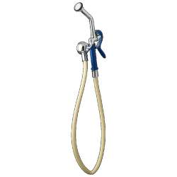 Bedpan Cleanser with Self-Closing Valve Sprayer End and Wall Nozzle with Hook in Chrome