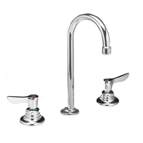 Widespread 0.5 GPM Faucet with Rigid/Swivel Spout and Lever Handles in Chrome