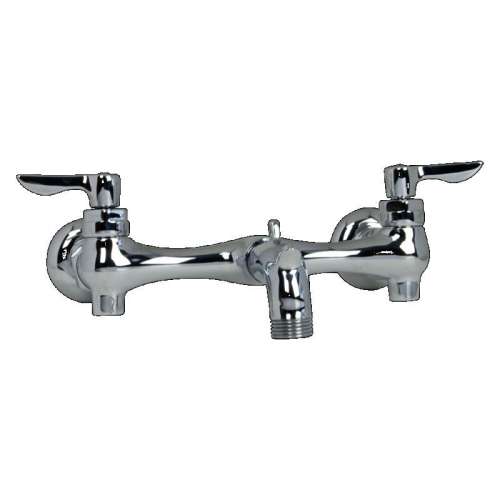 Exposed Yoke Wall Mount Service Sink Faucet with Vandal - Resistant Handles and 3