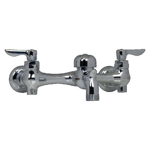 Exposed Yoke Wall Mount Service Sink Faucet with Vandal - Resistant Handles and 3