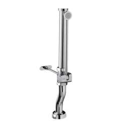 Bedpan Washer Diverter Offset Assembly with Wall Support in Chrome