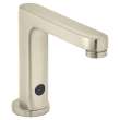 0.5 GPM Deck Mounted Electronic Bathroom Faucet with Touch-Free Sensor in Brushed Nickel